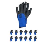 RS Safe TEC Gants de montage isolés d'hiver avec revêtement en nitrile noir rugueux/Taille 10/12 paires/Gants de travail/Gants de protection/Insert en acrylique