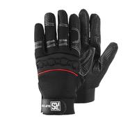 RS SLIP STOP Gants de montage en cuir synthétique avec revêtement en filet de silicium - Taille 10-1 paire - Noir - Type mécanique - Gants de travail - Gants de protection - Avec fermeture Velcro