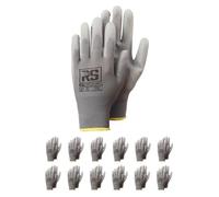RS ULTRA TEC GREY Lot de 12 paires de gants de montage, taille 11, gris, gants de montage, gants de travail, gants de protection, maintien sûr et travail précis