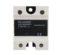 RS1A40D60 60A Triac Single Phase AC Solid State Relay,5V 12V 24V Input Output 42-440VAC to AC Zero Switching SSR Relay