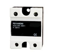 RS1A48D60 2pcs Input 5V 12V 24V 32V SSR Relay Solid State,Triac Output 60A /42-530V AC Voltage Control Switch Module Industrial Electrical Relays