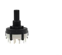 RS26 Interrupteur à bande rotatif, sélecteur rotatif 125-250 V (1 slash 12 | RS26 Interrupteur rotatif 125-250 V 0,3 A, positions de commutation réglables, arbre de 6 mm, montage sur circuit imprimé