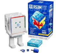Rs3m V5 2023 Ball Core Uv Coated 3x3 Speed Cube With Robot-Shape Display Box, 3x3 Puzzle Cube Stickerless Rs3m V5 Maglev Master Cube (Maglev+Ball-Core Magic Clothes) Gift For Speed Cuber