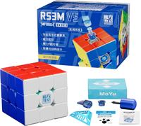RS3M V5 2023 Magnetic Dual Adjustment 3x3 Speed Cube, Professional 3x3 Puzzle Cube Stickerless RS3M V5 Magnetic Master Cube (Magnetic Dual Adjustment) Gift for Speed Cuber