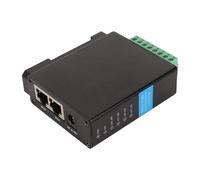 RS485 to RJ45 Ethernet Serial Server Dual Channel Rail Mount with1200 to 115200bps RS232 Ethernet Module Industrial Communication Adapter for TCP UDP Protocol and Web Configuration