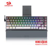 RS68 3e examen blanc - clavier mécanique sans fil en alliage d’aluminium, supports de switchs, remplacement à chaud, repose-poignet détachable, clavier gaming e-sport pour bureau, gris sidéral