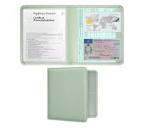 RSAquar Porte-Documents Voiture pour Carte Grise et Assurance - Étui Compact en Cuir PU pour Boîte à Gants - Organisateur pour Permis, Papiers de Véhicule et Carte Verte (Vert clair)