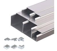 RSBFER Goulottes de câbles en Aluminium de 5 m, Goulottes métalliques, Gestion des câbles pour la Maison, Le Bureau, l'intérieur, l'extérieur, Le Garage ou l'entrepôt,20x10mm