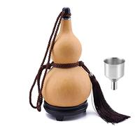 RSBFER Gourde Naturelle Gourde - Flasque Anti-Fuite, Conception Antique Faite à la Main, Citrouille Chinoise Calebasse pour Activités de Plein Air Décoration d'intérieur (1000ML)