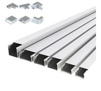 RSBFER Kit de goulottes de câbles en Aluminium de 2 m, Goulottes de câbles métalliques génériques, Système de Gestion de conduits de câbles pour Usage intérieur/extérieur,60x40mm