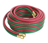RSBFER Kit de soudage pour oxygène et acétylène, Tuyau de Chalumeau Haute Pression 1/4" avec raccords 9/16"-18 B pour la découpe, Le brasage et Le brasage,5 M/16.4 FT