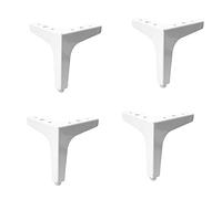 RSBRYSYBJ Lot de 4 Pieds de Meuble,Pied de Table Modernes en Métal en Forme de Triangle,Pieds de Canapé,Pieds de Table Basse,pour Armoire,lit,Armoire Salle de Bain,Meuble TV,avec vis,Blanc,13cm/5.1in