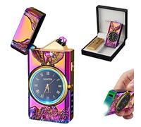 RSBYE Briquet Electrique Aigle avec Fonction Horloge, Briquet Electrique Rechargeable USB avec Un Beau Cadran, Briquet Personnalisé avec Indicateur de Batterie, Briquet pour Homme et Femme (Multi)