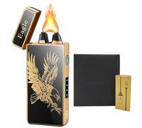RSBYE Briquet Tempête Haute Puissance Électrique Avec Indicateur de Batterie, Rechargeable USB, Personnalisé Pour Homme, Cadeau (Aigle)