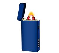 RSBYE Flamme Briquet Électrique Indicateur de Batterie Briquet USB C Plasma Rechargeable Briquets Coupe-Vent, Personnalisé Briquets pour Bougies/Grill(Bleu)