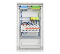 RSE Boîte à fusibles câblée encastrée pour mur creux avec répartiteur de vide Hager, encastrée 3 rangées VU36NC, 1 FI 4 broches + 8 LS B16A, sans protection contre les surtensions