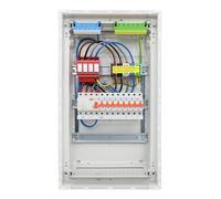 RSE Boîte à fusibles câblée encastrée pour mur creux avec répartiteur de vide Hager, encastrée 3 rangées VU36NC, 1 FI 4 broches + 8 LS B16A, avec protection contre les surtensions