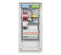 RSE Boîte à fusibles câblée encastrée pour mur creux avec répartiteur de vide Hager, encastrée 4 rangées VU48NC, 1 FI 4 broches + 12 LS B16A, avec protection contre les surtensions