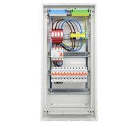 RSE Boîte à fusibles câblée encastrée pour mur creux avec répartiteur de vide Hager, encastrée 4 rangées VU48NC, 1 FI 4 broches. + 1 x 3 broches + 9 x LS B16A 1 pôle, avec protection contre les