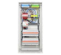 RSE Boîte à fusibles câblée encastrée pour mur creux avec répartiteur de vide Hager, encastrée 4 rangées VU48NC, 1 FI 4 broches + 24 LS B16A, avec protection contre les surtensions