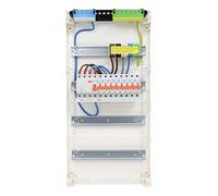 RSE Boîte à fusibles câblée encastrée pour mur creux avec répartiteur de vide Hager, montage en saillie, 4 rangées VA48CN, 1 FI 4 broches + 8 LS B16A, sans protection contre les surtensions