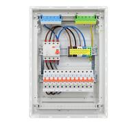 RSE Boîte à fusibles câblée encastrée pour mur creux avec répartiteur de vide Hager, paroi creuse 2 rangées VH24NC, 1 FI 4 broches + 12 LS B16A, sans protection contre les surtensions
