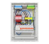 RSE Boîte à fusibles câblée encastrée pour mur creux avec répartiteur de vide Hager, paroi creuse 2 rangées VH24NC, 1 FI 4 broches + 1 3 broches + 5 LS B16A 1 pôle, avec protection contre les