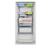RSE Boîte à fusibles câblée encastrée pour mur creux avec répartiteur de vide Hager, paroi creuse 4 rangées VH48NC, 1 FI 4 broches + 1 3 broches + 5 LS B16A 1 pôle, sans protection contre les
