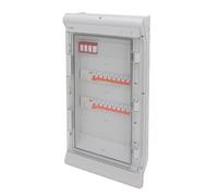 RSE Boîte à fusibles câblée IP65 - Montage en saillie avec répartiteur Hager Vector - 4 rangées VE412 - Avec protection contre les surtensions