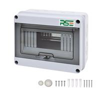RSE Boîte de distribution 1 rangée 8 modules, petit distributeur IP65 pour pièces humides avec joint périphérique pour jardin ou extérieur