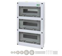 RSE Boîte de distribution à 3 rangées 36 modules, petit distributeur IP65 pour pièces humides avec joint périphérique pour jardin ou extérieur