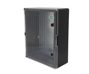 RSE Boîtier en plastique ABS, IP65, armoire murale, boîtier industriel, boîtier vide, noir, plaque de montage, verrouillage 300 x 400 x 170 mm