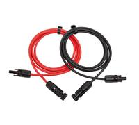 RSE Câble d'extension solaire rouge noir 4 mm² ou 6 mm² compatible avec fiche solaire MC4, 2 x 25 m, 6 mm²
