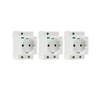 RSE Lot de 3 prises encastrables 230 V/16 A pour rail DIN - Compteur - Montage de distribution