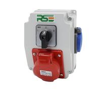RSE RS KOMBI Distributeur de courant de construction CEE Distributeur de courant mural 19. RS-KOMBI 16 A 5P, 1 x 230 V, L-0-R Interrupteur 16 A