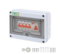 RSE Sous-distribution avec compteur FI ou LS ou MID - Boîtier de distribution en saillie IP65, 1 LS 1P C10A, 3 LS 1P C16A, 1 FI2P 40 A, 8 modules en saillie