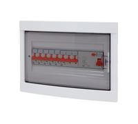 RSE Sous-distribution avec compteur FI ou LS ou MID - Boîtier de distribution en saillie ou encastré - 5 LS 1P C16A, 1 LS 3P C16A, 1 FI 4P 40 A, encastré - 12 modules