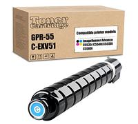 RSENSO Cartouches De Toner Compatibles pour Canon GPR-55 C-EXV51 ImageRunner Advance C5535I C5540I C5550I Et C5560I (Noir 69000, Couleurs 26000 Pages) Cyan