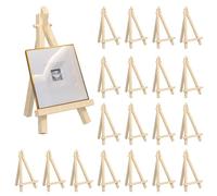 Rseuphiee 20 Pièces Mini Chevalet, Chevalet Trépied En Bois, 9×15 cm Mini Bois Chevalet, Petit Chevalet de Table, pour décoration de table, Cartes de Visite, Album Photo, Téléphone Portable