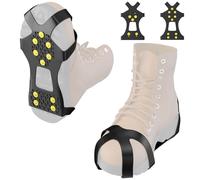 Rseuphiee Crampons Antidérapant, Crampon Neige Chaussures Pointes avec 10 Dents en Acier Inoxydable Clous À Neige Grips, Griffes À Crampon Unisexe pour La Marche Randonnée Alpinisme en Hiver