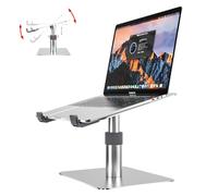 Rseuphiee Support Ordinateur Portable Aluminum, réglable en Hauteur Rotatif a 360°, Rehausseur Laptop Compatible avec Notebook(10-16Pouce)