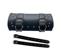 RSFIL Moto Sac À Outils en Cuir PU Fourche Guidon Sacoche Rouleau Queue Sac De Rangement pour Harley XL décoration Porte-Bagages(Black)