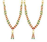 RSGM Lot de 2 guirlandes de perles artificielles blanches de 40,6 cm pour cadres photo, idoles de dieu Murti et proches