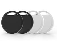RSH Air Tag Traceur Lot de 4, Fonctionne avec l’app Localiser Apple (Uniquement iOS), Localisateurs D’Objets Bluetooth pour Valises/Portefeuilles/Clés/Sacs, Batterie Remplaçable (2 Noir+2blanc)