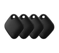 RSH Air Tag Traceur Lot de 4, Fonctionne avec l’app Localiser Apple (Uniquement iOS), Localisateurs D’Objets Bluetooth pour Valises/Portefeuilles/Clés/Sacs/Bagages, Batterie Remplaçable, Noir