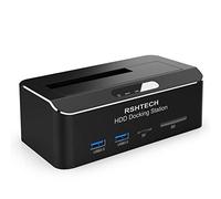 RSHTECH Aluminium Station d'accueil USB 3.0,Dock disque dur 2,5" / 3,5" pour disque dur SATA III HDD/SSD,soutenir UASP, avec carte SD TF et couvercle à ressort ABS,Jusqu'à 6 Gbit/s et 16 To,RSH-338H