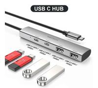 RSHTECH USB C Hub USB 3.1/3.2 Gen2 Hub 10Gbps 4 ports USB C répartiteur Portable en aluminium USB Type C vers USB C adaptateur pour MacBook - Type RX05