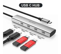 RSHTECH USB C Hub USB 3.1/3.2 Gen2 Hub 10Gbps 4 ports USB C répartiteur Portable en aluminium USB Type C vers USB C adaptateur pour MacBook - Type RX04