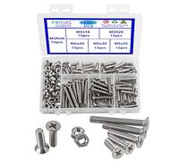 Rshuhx 150pcs M5 Boulons et écrous en Acier Inoxydable 304 Croix Vis à Métaux à Tête Fraisée Outils de Réparation de Fixations Kit D'assortiment pour Lit Bébé Têtes de Lit Chaises Meubles