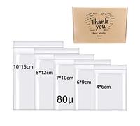 Rshuhx 500pcs Sachet Plastique Transparent Refermables Petit Sac de Scellé Rangement Épaissir 160μm Plusieurs Tailles Pochon Plastique pour Petits Articles Bonbons Pièces Jouets Vitamines